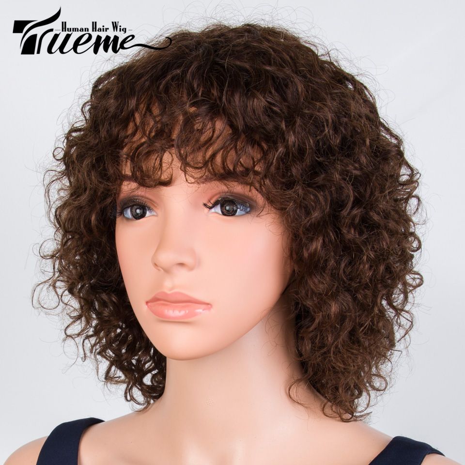 True Me Short Curly Bob   S Brazilian Human  For Women