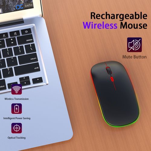 LED 2.4Ghz Wireless Mouse Bluetooth Rechargeable