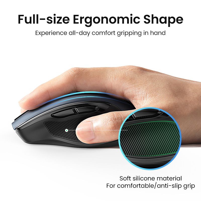 Wireless Mouse Bluetooth 5.0 4000DPI 6Mute Buttons 2.4G Mice