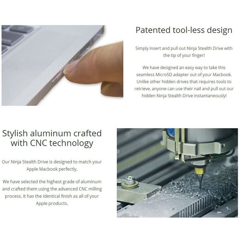 Hidden Aluminum Alloy High Speed SD Card Case For Dell Inspiron 7000-7560 15.6 Inch Laptop