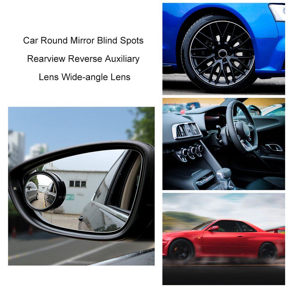 Ar Round Mirror Blind Spots Rearview   Auxiliary   Wide-angle  -black