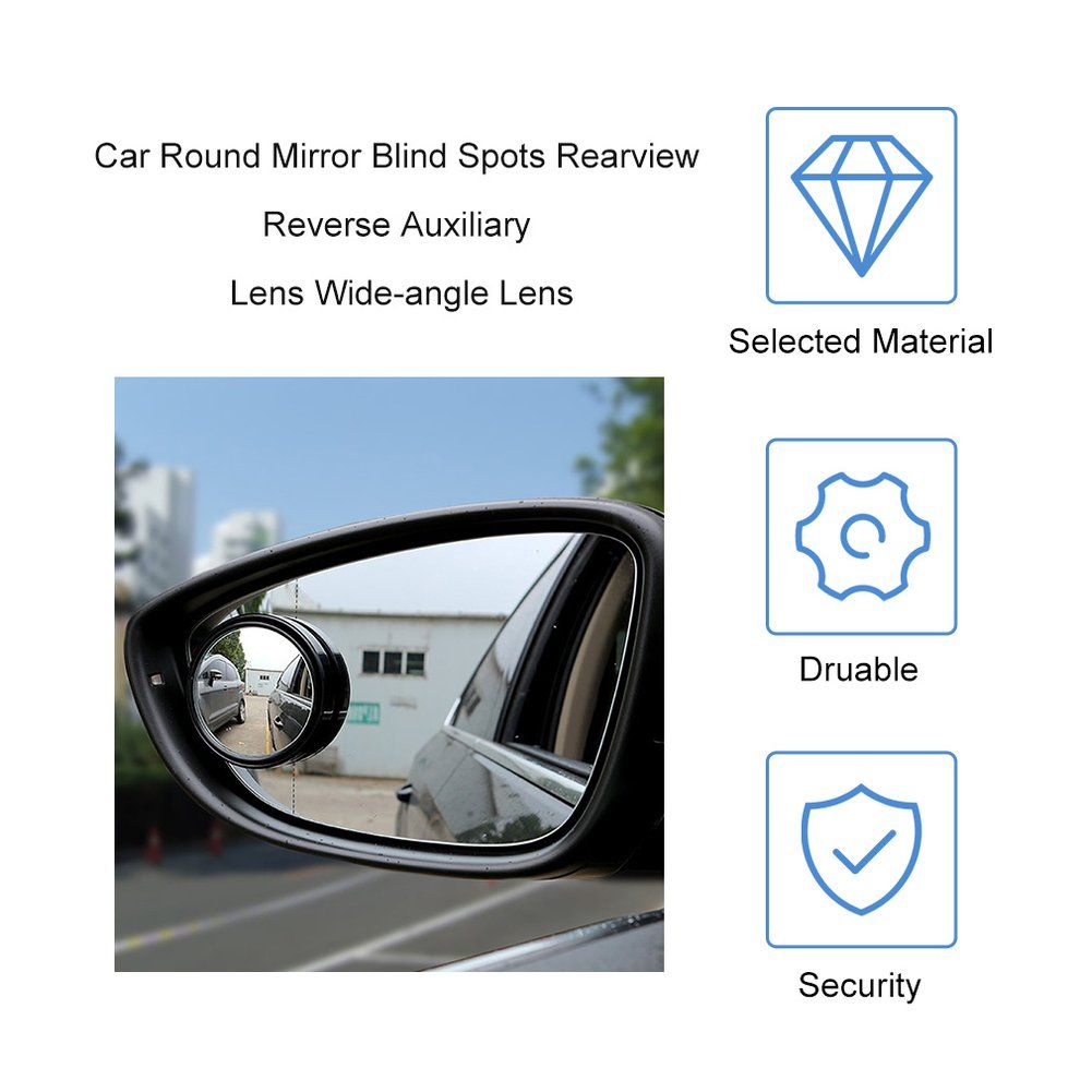 Ar Round Mirror Blind Spots Rearview   Auxiliary   Wide-angle  -black