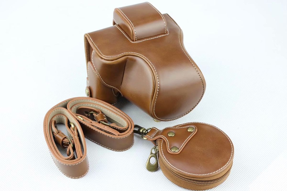 Luxury Pu Leather Camera Case Bag For Canon EOS M50 M50 Mark II EOSM50 With 15-45mm Lens Open Battery Cover + S +Mini Case