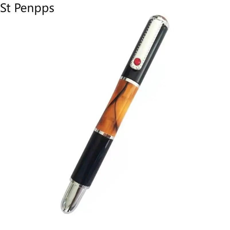 St Penpps 831 Fountain Pen Amber Acrylic Resin Metal Ink Pen Medium nib 0.7mm Stationery Office school supplies Writing