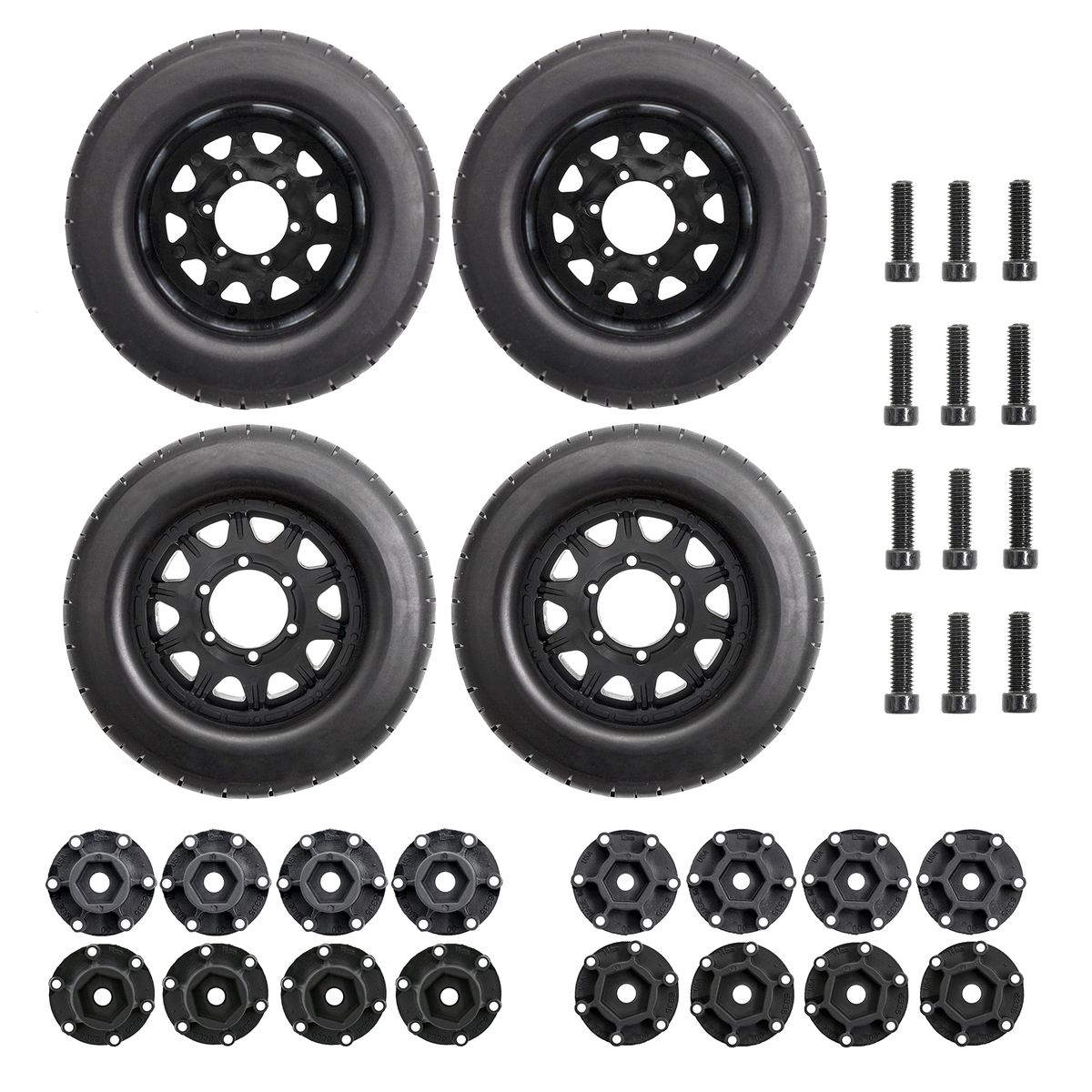 Car Tires With Wheel Rims 4pcs Replacement For 1/10 LOSI