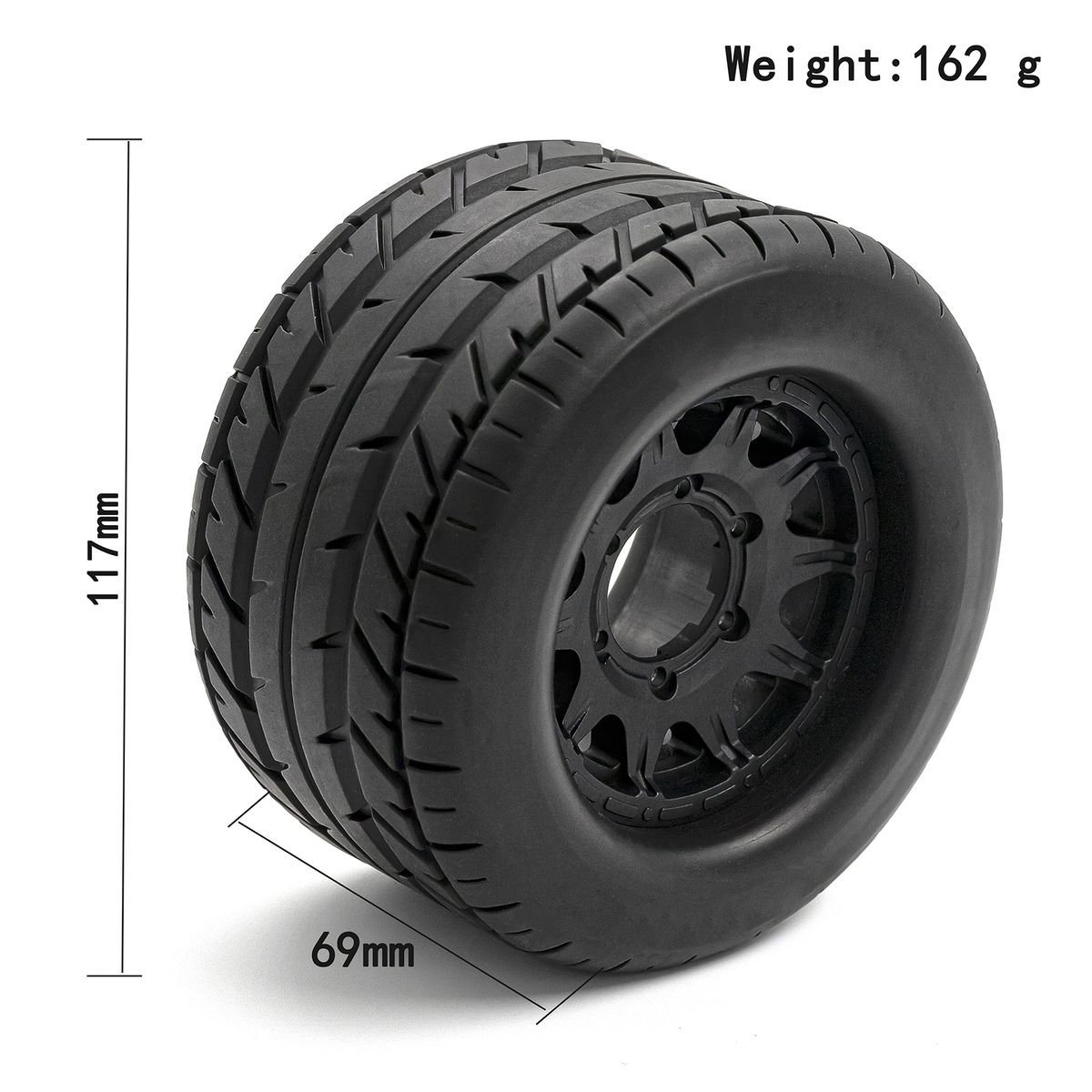 Car Tires With Wheel Rims 4pcs Replacement For 1/10 LOSI
