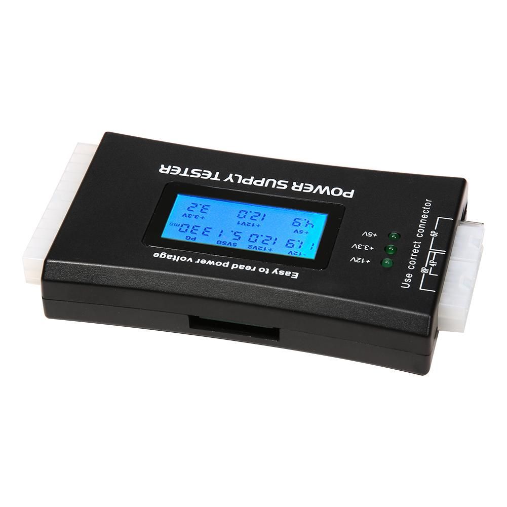 Check Quick Digital LCD  Supply Tester Computer 20/24 Pin Power Supply Tester Measure Tool 24Pin, ATX 20Pin Interface