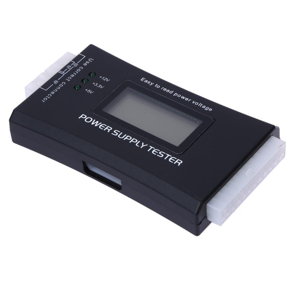 Check Quick Digital LCD  Supply Tester Computer 20/24 Pin Power Supply Tester Measure Tool 24Pin, ATX 20Pin Interface