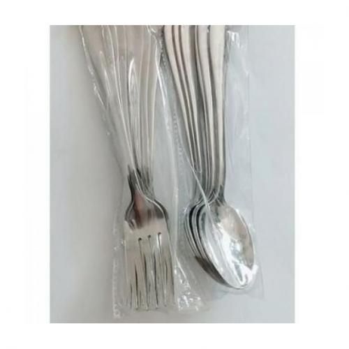 Silver Plated Stainless Steel Table Spoon & Fork - 12Pcs