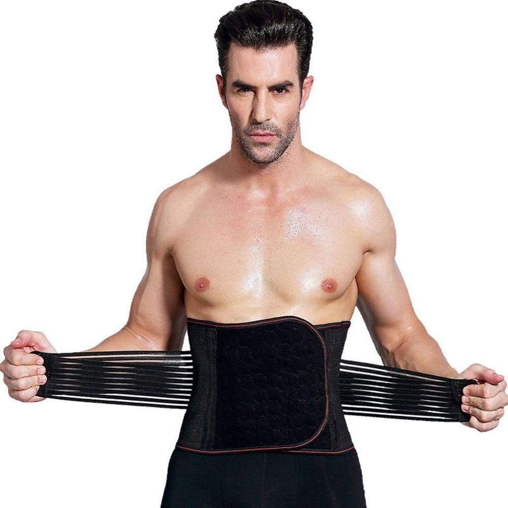 Men Body Shaper Corset Abdomen Tummy Control Waist Trainer Cincher Fat Burning Girdle Slimming Belly Belt For Male(#black)