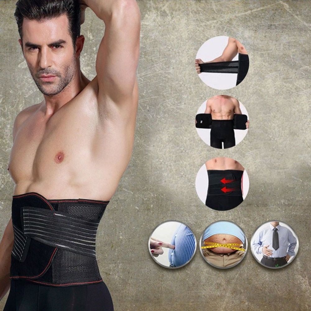 Men Body Shaper Corset Abdomen Tummy Control Waist Trainer Cincher Fat Burning Girdle Slimming Belly Belt For Male(#black)