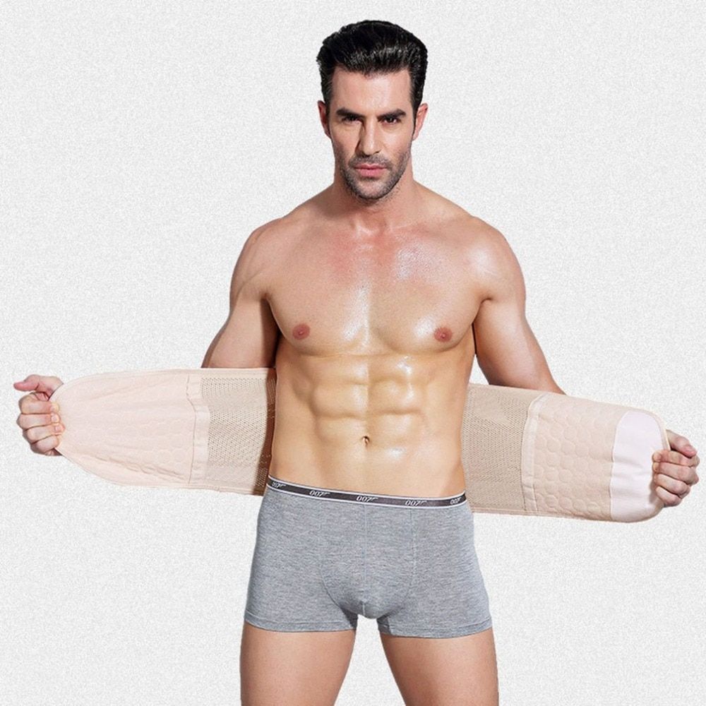 Men Body Shaper Corset Abdomen Tummy Control Waist Trainer Cincher Fat Burning Girdle Slimming Belly Belt For Male(#black)