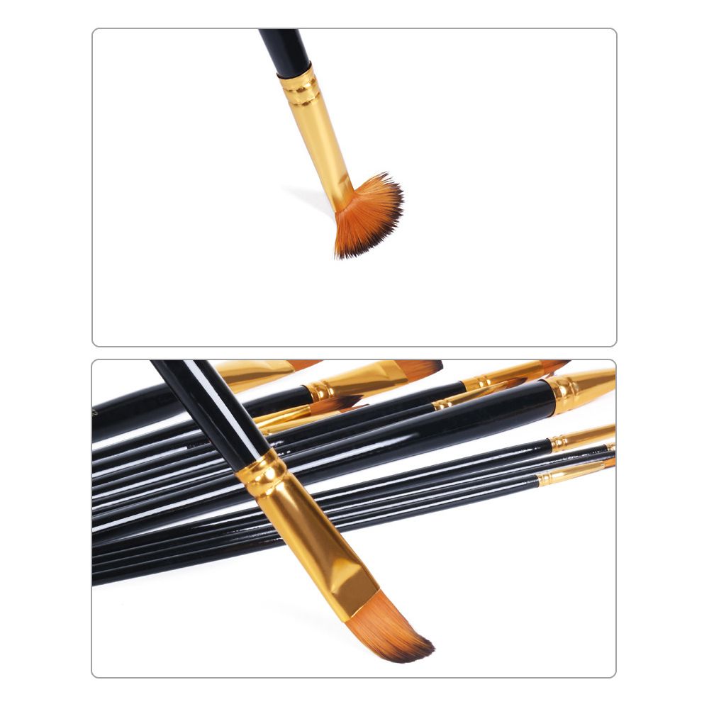 15pcs Paintbrush Set Nylon Hair Painting Brush Kit