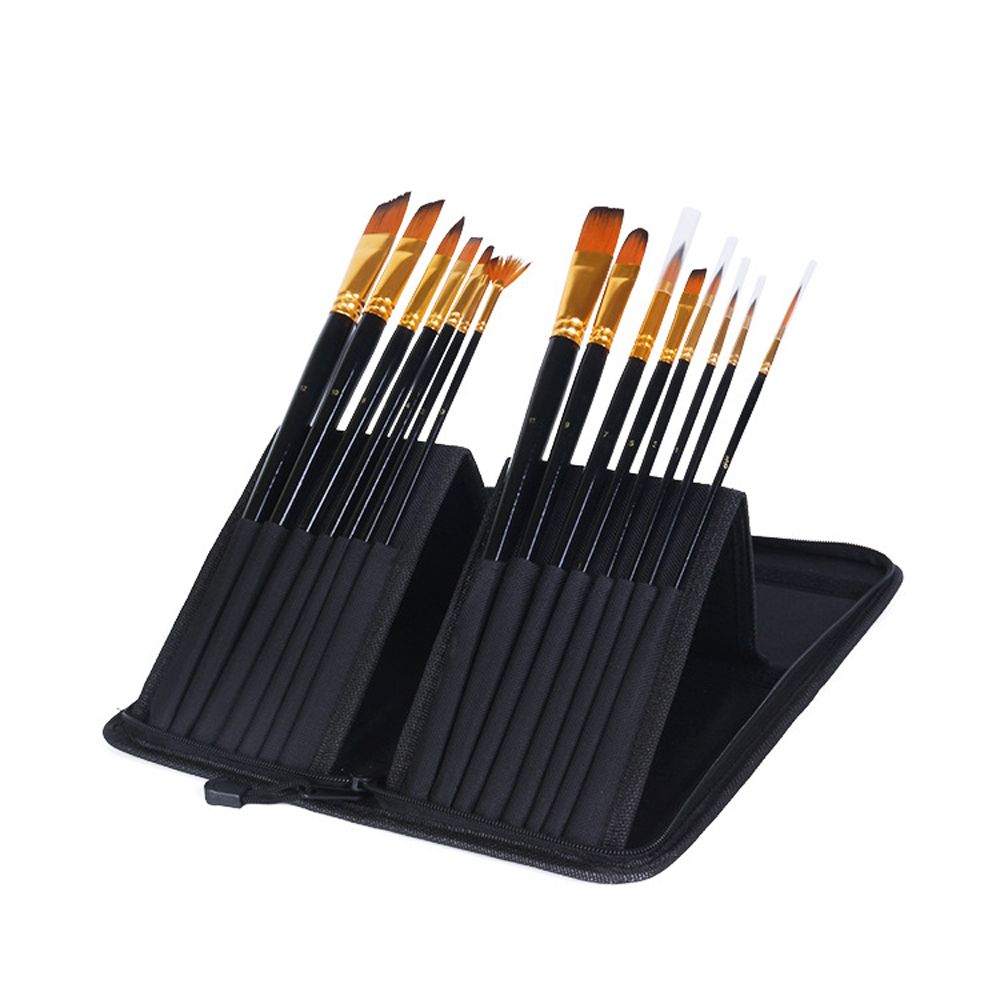 15pcs Paintbrush Set Nylon Hair Painting Brush Kit