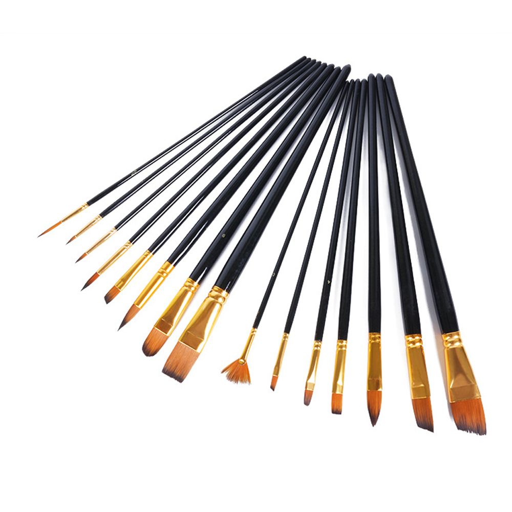 15pcs Paintbrush Set Nylon Hair Painting Brush Kit