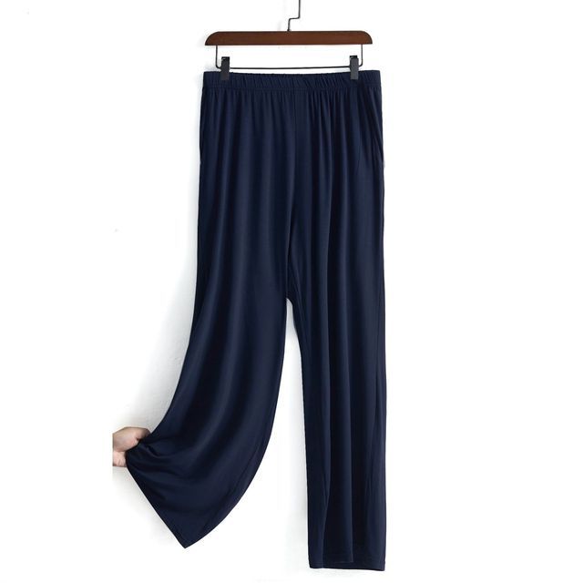 (Navy Blue)Plus Size 7XL 150KG Spring Summer Solid Color Sports Pants Wide Leg Pants High Elastic Ladies Loose Homewear Big Pants SAB