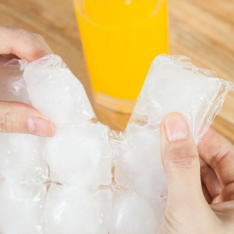 10pcs/set Disposable Ice-making Bags Cold Pack Ice Cube Tray Mold Drinking Tool-CLEAR