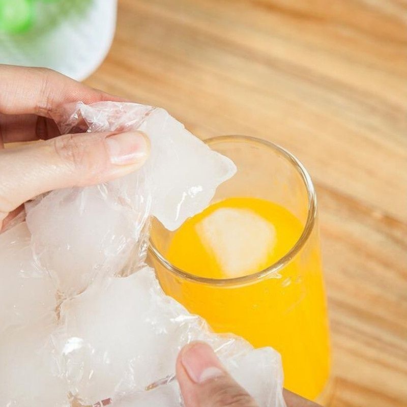 10pcs/set Disposable Ice-making Bags Cold Pack Ice Cube Tray Mold Drinking Tool-CLEAR