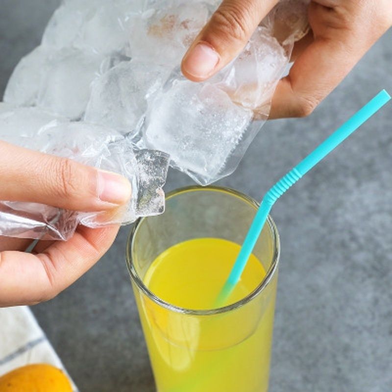 10pcs/set Disposable Ice-making Bags Cold Pack Ice Cube Tray Mold Drinking Tool-CLEAR