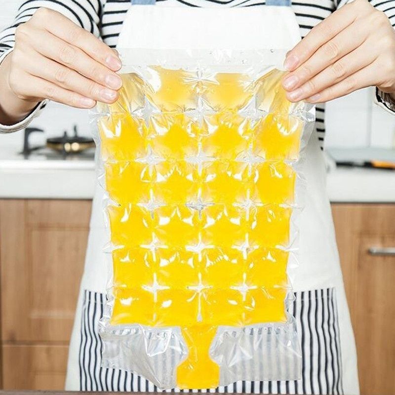 10pcs/set Disposable Ice-making Bags Cold Pack Ice Cube Tray Mold Drinking Tool-CLEAR