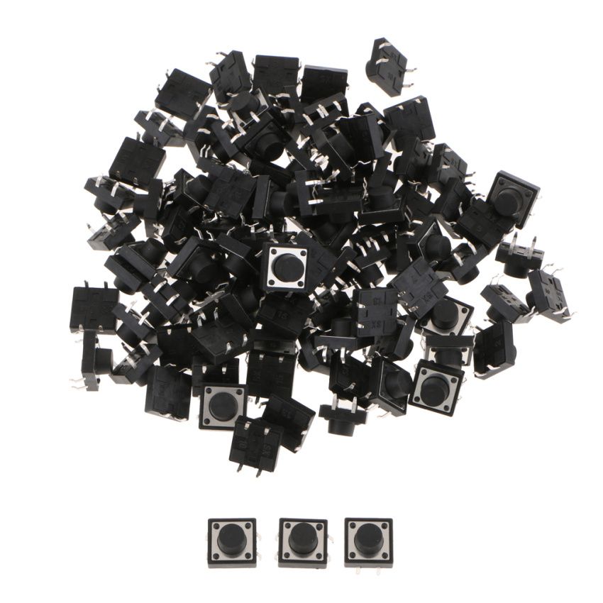 100pcs 12x12x7mm Momentary Tactile Push Button Switch 4-pin For   New