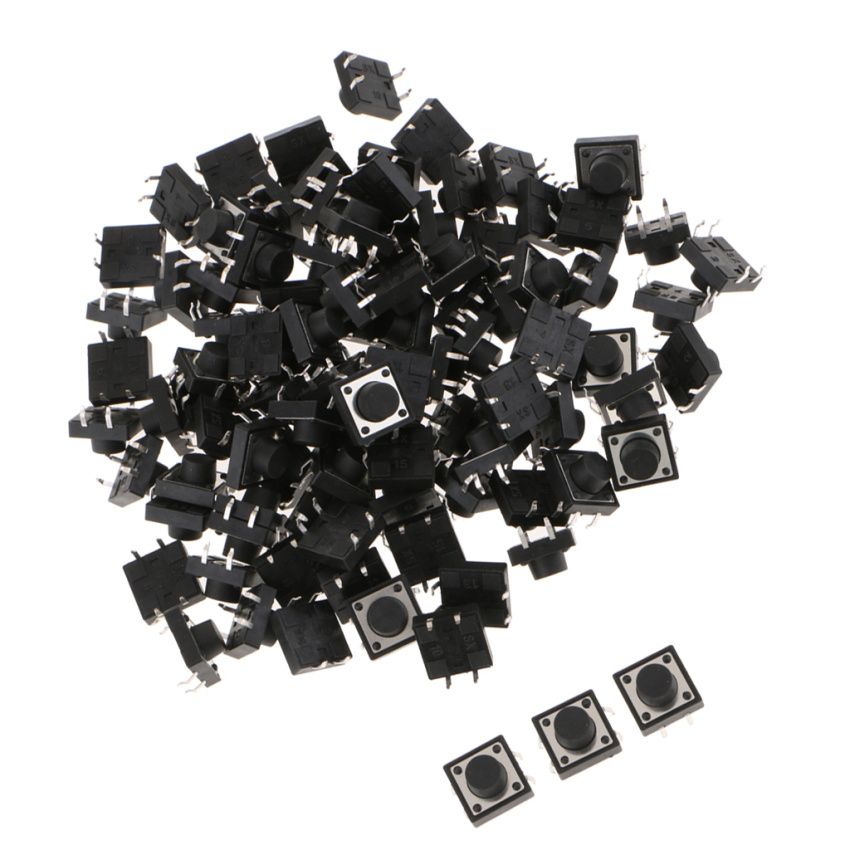 100pcs 12x12x7mm Momentary Tactile Push Button Switch 4-pin For   New