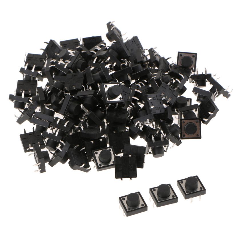100pcs 12x12x7mm Momentary Tactile Push Button Switch 4-pin For   New