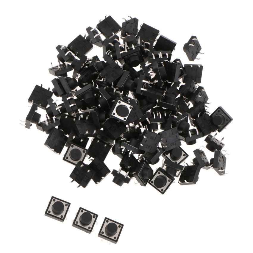 100pcs 12x12x7mm Momentary Tactile Push Button Switch 4-pin For   New