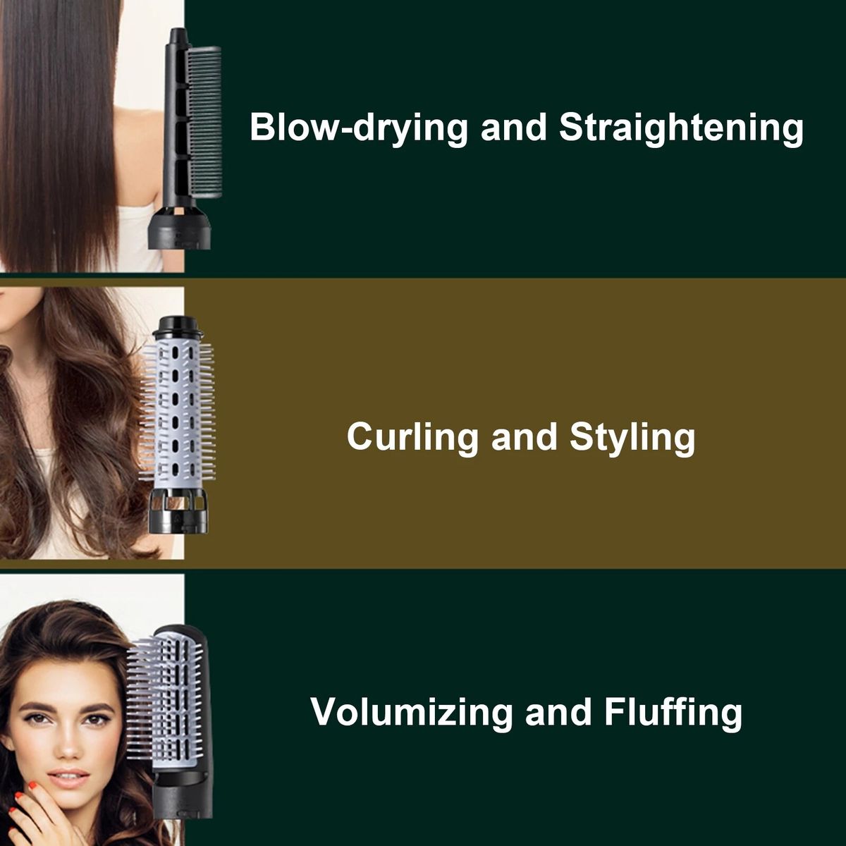 3in1 Ionic Hair Dryer Brush Styler Volumizer  Air Brush Blow Dryer Brush Hair Styler Hair Dryer Comb Electric Dry  Curler