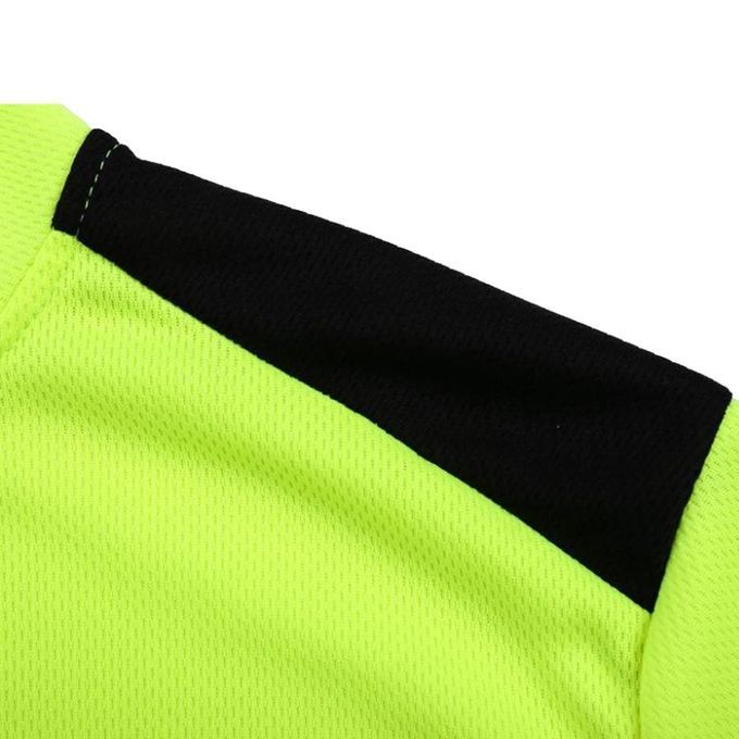 Men's Women's Cycling Jersey Short Sleeve Biking Shirt XXXL Fluo Green