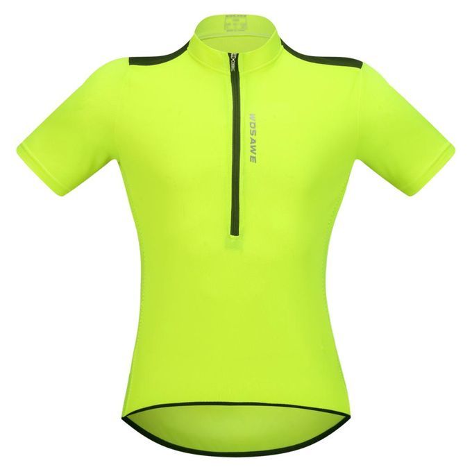 Men's Women's Cycling Jersey Short Sleeve Biking Shirt XXXL Fluo Green