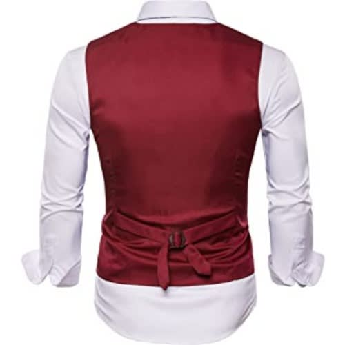 Men's Double  Breasted Waistcoat  - Wine