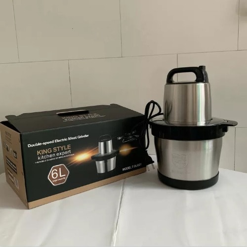 King Style Double Electric Steel Yam Pounder And Meat Grinder – 6L - 1000W