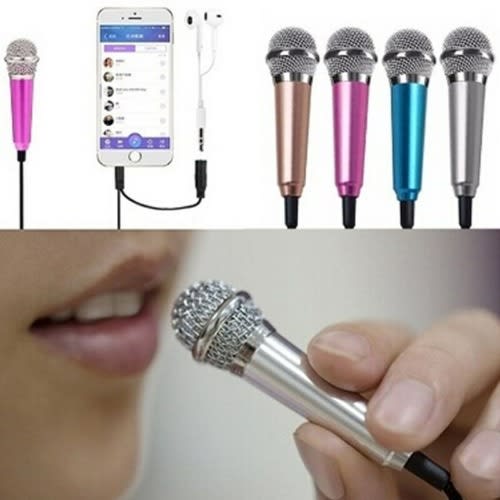 Mini Mic Portable Microphone Stereo Karaoke Sound Record 3.5mm Plug