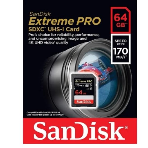 Extreme Pro Sdxc V30 U3 Memory Card - 64GB