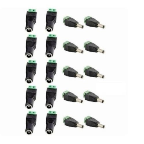 50 Pair [100pcs] Coax Cat5 To Bnc Dc Power Male Jack Plug Dc Female Connector Plug Adapter
