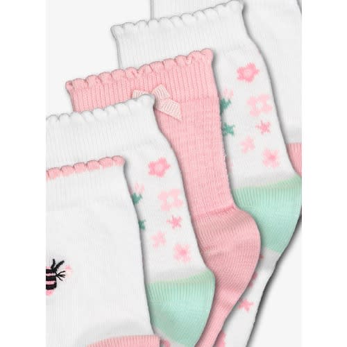 Pink Garden Print Ankle Socks 5 Pack