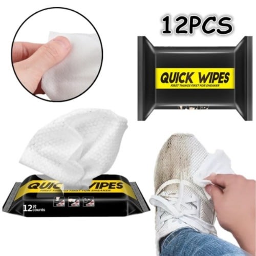 Shoe, Handbag, Briefcases Shine And Descaling Wet Cleaning Wipes - Set Of 12
