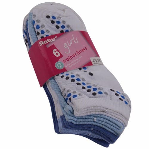 Girl's Trainer Liner Socks - 6-in-1