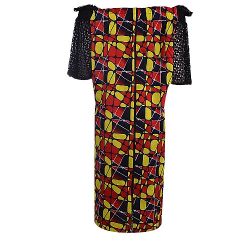 Fijrose Off Shoulder Kaftan Dress Stoned With Chord
