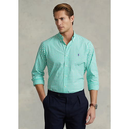 Classic Fit Gingham Stretch Poplin Shirt