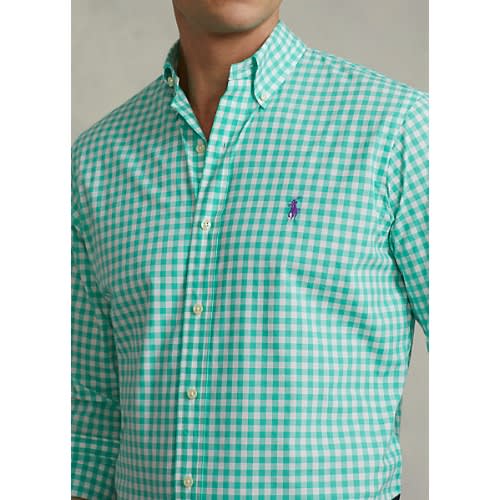 Classic Fit Gingham Stretch Poplin Shirt