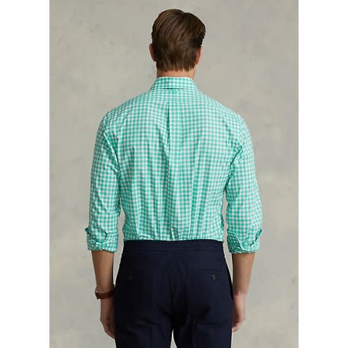 Classic Fit Gingham Stretch Poplin Shirt