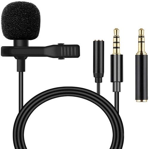 Mini Clip-on Lavalier Condenser Microphone And Voice Recorder For Phones - 3.5mm