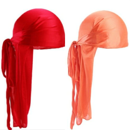 2 In 1 Silky Durags(Red & Orange)