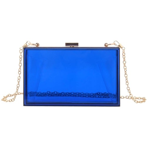 Acrylic Transparent Clutch Purse- Blue