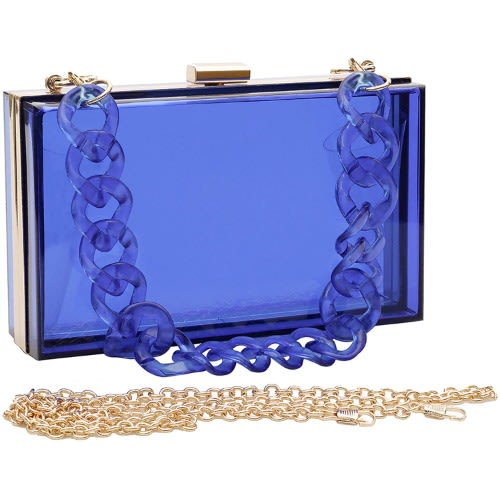 Acrylic Transparent Clutch Purse- Blue