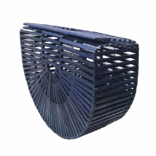 Bamboo Basket Ark Clutch Purse - Purple