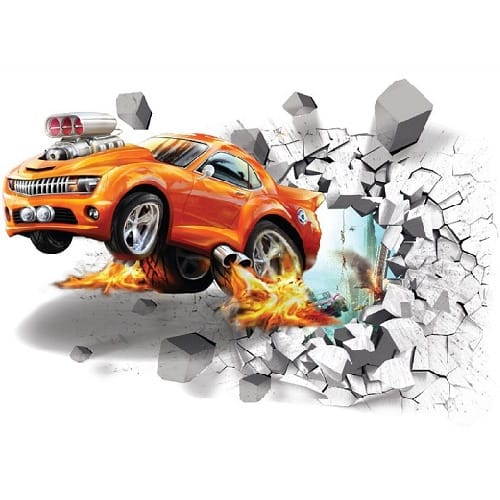 Removable 3d Car Wall Decor Vinyl Sticker - 50x70cm