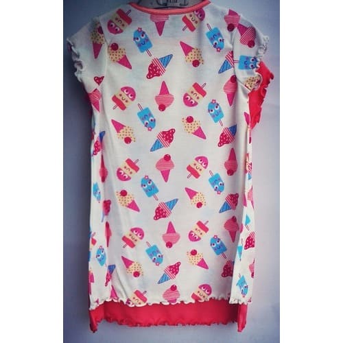 Girls 2 Pack Icecream Design Nighties - Pink